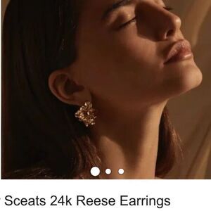 $225 AMBER SCEATS Women's Amber Sceats Reese Sculptural 24K Gold Plated Earrings